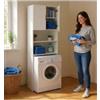 Mobile lavatrice salvaspazio wash colore bianco, 64x24x190 cm