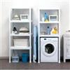 Bama Mobile lavanderia bama organizer in polipropilene bianco 75x60x184 cm