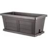 Bama Fioriera da esterno con sottovaso antracite effetto legno 40 cm