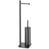 Gedy Piantana portarotolo e scopino wc gedy trilly in acciaio inox gun metal