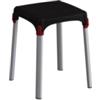 K Design Sgabello da bagno quadrato colore nero, 30,5x30,5x42,5 cm