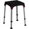 K Design Sgabello regolabile da bagno quadrato nero, 30,5x30,5x39/54 cm