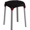 K Design Sgabello da bagno tondo colore nero, Ø33x42,5 cm