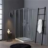 Box doccia rettangolare terra in alluminio cromato 70x90x185 cm