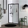 Porta doccia per nicchia luna nero opaco 150x190 cm