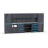Fami Arredamento modulare per officina fami linea 391 con armadi a un anta, modulo di servizio, cassettiera, carrello e contenitori in lamiera antracite 395,2x49,5x190 cm