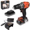 Black+Decker Kit valigetta trapano avvitatore a percussione a batteria black+decker bcd383d2xk-qw 2 batterie 18v