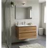 Mobile bagno sospeso dafne 2 cassetti rovere 81x46x51,2 cm