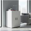 Mobile multiuso 2 ante bianco fiammato 66x45,1x88,5 cm