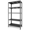 Grima Scaffale 5 ripiani in metallo grima rako nero portata 500 kg 100x40x188 cm