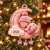 VEELU Addobbo Natalizio Personalizzato 2026 per Neonati, Primo Natale in Acrilico | Decorazione Natale Personalizzata 2026 con Nome del Bambino,Regalo Personalizzato di Natale per Neogenitori, Famiglia e Nonni