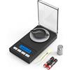 Yukkary Bilancia di Precisione 50 g/0,001 g, Mini Bilancia Milligrammo Precisione Digitale Scale con Funzione Tare, Display LCD, Calibrazione pesi, 2 × Batterie, Pinzette e Padelle
