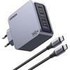 UGREEN Nexode Pro 160W Caricatore GaN Con Cavo USB-C, Interno AC, Nero Grigio