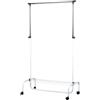 BellaHome Stender appendiabiti singolo estensibile bellahome con ruote in metallo bianco 90x45x102/172 cm