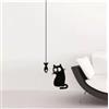 Adesivi da parete cat and fish - 15x31 cm - 2 fogli.