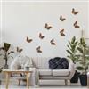 Decoro murale 3d bronze butterflies
