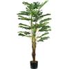 Pianta monstera in polietilene con 24 foglie, 120 cm