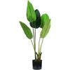 Pianta strelitzia in polietilene con 5 foglie, 100 cm