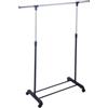 Stender appendiabiti singolo estensibile con ruote, 82,5/125x42,5x97/170 cm