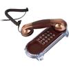 VBESTLIFE Telefono Antico fissato al Muro, Telefono di Rete Fissa con Retro Cavo in Metallo con Luce Inferiore(Rame Rosso)
