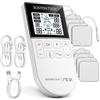 Boston Tech BostonTech Elettrostimolatore Muscolare TENS EMS Ricaricabile 5 in 1, RUSS, IF e DIY, 80 Programmi, 16 Livelli di Intensità, Doppio Canale, 8 Elettrodi, Timer, Recupero Muscolare