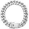 Einsgut Bracciale Hip Hop placcato oro Iced Out Diamond catena a maglie cubane di Miami per uomini e donne, metallo cristallo