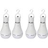 Lixada 4 lampadine a LED E27, ricaricabili, con batteria (lampadina per campeggio, tenda), 12 W, 450 lumen, 6000 K, bianco neutro, 4 pezzi