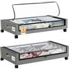 Somdot 2 Contenitori Sottoletto, Scatole Pieghevoli da 48 L con Ruote, Coperchio e Chiusura Lampo, Ideali per Vestiti, Biancheria da Letto e Scarpe, 43.5P x 78.5l x 17H, Grigio Carbone