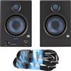 PreSonus Eris 4.5BT - Altoparlanti attivi, Bluetooth, per studio, con 2 cavi jack Keepdrum, colore: Nero