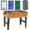 HOMCOM Tavolo da Gioco 4 in 1 Calcio Balilla Biliardo Ping Pong Hockey da Tavolo