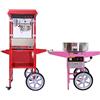 KuKoo Macchina per Pop Corn e Zucchero filato con carrello - Acciaio inox - Contenitore 226 Gr Pop Corn - Contenitore 50cm Zucchero filato - Perfetto per professionisti - Feste, eventi, fiere, matrimoni.