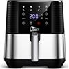 Uten Friggitrice ad Aria 5,5 L, Air Fryer Friggitrice Senza Olio 1700 W | Ricettario Incluso Timer e Temperatura Regolabile, Rivestimento Antiaderente, Cesti Acciaio Inox, Lavabile in Lavastoviglie