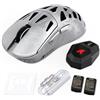 ATTACK SHARK RS6 ULTRA Mouse da gioco, PAW3955MAX, 8KHZ, Argento + Adesivi | Doppia batteria intercambiabile, sensore regolabile, ultraleggero, Tri-Mode BT/2.4G/Cavo, cavo a spirale per gamer