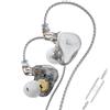 KZA COUSTICS KZ ZAS - Auricolari in-ear con tecnologia ibrida, 16 unità, con cavo, Hi-Fi, alta qualità del suono, con cavo placcato argento (con microfono, bianco)