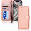 TECHGEAR iPhone 18 Pro / 17 Pro Custodia Portafoglio, Blocco RFID, Carte | Cover a Libro in Pelle PU, 3 Porta Carte & Tasca Banconote, Supporto, Chiusura Magnetica, Cinturino Polso, TPU Antiurto