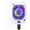 GiDaCom Ventola raffreddamento telefono cellulare con Cella di Peltier - Display Digitale - 3 Velocità per Gaming, Clip Universale e Sistema Magnetico - Per iOS e Android BIANCO