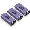 ELUTENG Accoppiatore USB C, 3 pezzi, 240 W, ricarica rapida, da USB C femmina a femmina, supporta 8K a 60 Hz e 40 Gbps, compatibile con Thunderbolt 4/3, Switch, MacBook, laptop e altri dispositivi di