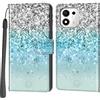 Salanheo Cover per Honor 600 Smart, Argento e blu | Portacarte, Chiusura Magnetica, Flip Case, Antiurto Custodia, Funzione Stand
