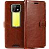 Shantime Custodia portafoglio in pelle per Ulefone Armor 24 Pro 4G - Marrone | 6.78 Custodia flip magnetica in stile business con fessure per carte, cornice per foto e portafoglio nascosto