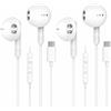 DNSEA Confezione da 2 auricolari con cavo USB C per iPhone 15 16 17 tipo C, cuffie in-ear con microfono e controllo del volume 17e.16e,17,16,15 Pro, Max, Plus, Samsung Galaxy S26 S25 S24 S23 S22 S21 FE