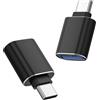 Tobfit Adattatore da USB C a USB 3.0 (2 pezzi) OTG tipo C maschio a USB femmina per iPhone 17/16/15 Pro MAX Air MacBook Pro iMac iPad Samsung Galaxy Huawei Xiaomi (nero)