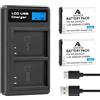 ASTENCH 2 batterie di ricambio EN-EL23 e doppio caricatore LCD per Nikon EN-EL23 e per fotocamera Nikon Coolpix B700, P600, P610, P610s, P900, P900s, S810c