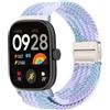 MELEJIA Cinturino in Tessuto Intrecciato per Xiaomi Redmi Watch 6 Lite/Watch 6 Active/Watch 6/Watch 5/Band 10 Pro/9 Pro Ricambio Cinturino con Chiusura Magnetica, Elastico Regolabile Cinturini