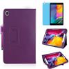 MEIYOUQI Custodia per Samsung Galaxy Tab A 8.0 Inch 2019 (SM-T290 T295 T297),Sottile Pelle Multi-angli Stand Protezione totale Tablet Cover Caso Con Penna Stilo, Pellicola Per Schermo (Purple)