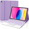 Occtingkind Per iPad A16 11 & 10 Gen Cover Tastiera con RGB & TP Italiana | Con Retroilluminazione 7 Colori & Touchpad - Bluetooth, Premium per la produttività, Tastiera per iPad 11 A16 Lilla