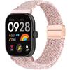 MELEJIA Cinturino in Tessuto Intrecciato per Xiaomi Redmi Watch 6 Lite/Watch 6 Active/Watch 6/Watch 5/Band 10 Pro/9 Pro Ricambio Cinturino con Chiusura Magnetica, Elastico Regolabile Cinturini