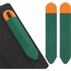 PATIKIL 2 Pezzi Porta Matita Per Stylus Accessori Verde Scuro/Arancione | Custodia Penna Adesiva Elastica Tasca Porta Stylus, Per Custodia Tablet Notebook Esterno
