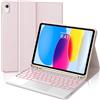 Occtingkind Per iPad A16 11 & 10 Gen Cover Tastiera con RGB & TP Italiana | Con Retroilluminazione 7 Colori & Touchpad - Bluetooth, Premium per la produttività, Tastiera per iPad 11 A16 Rosa