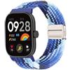 MELEJIA Cinturino in Tessuto Intrecciato per Xiaomi Redmi Watch 6 Lite/Watch 6 Active/Watch 6/Watch 5/Band 10 Pro/9 Pro Ricambio Cinturino con Chiusura Magnetica, Elastico Regolabile Cinturini