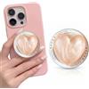 BDEPSTR Supporto per Smartphone a Forma di Cuore - Impugnatura Estensibile con Base Stabile - Colore Arancione- Adatto per Video e Videochiamate